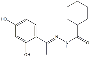 (E)-N'-(1-(2,4-dihydroxyphenyl)ethylidene)cyclohexanecarbohydrazide Struktur