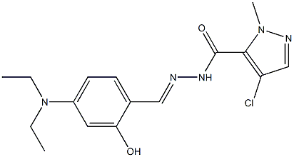 (E)-4-chloro-N'-(4-(diethylamino)-2-hydroxybenzylidene)-1-methyl-1H-pyrazole-5-carbohydrazide Struktur