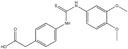 2-(4-(3-(3,4-dimethoxyphenyl)thioureido)phenyl)acetic acid Struktur