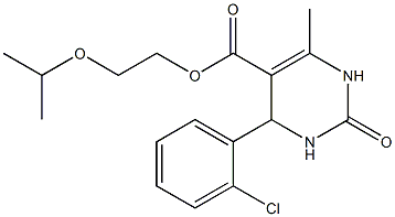 2-isopropoxyethyl 4-(2-chlorophenyl)-6-methyl-2-oxo-1,2,3,4-tetrahydropyrimidine-5-carboxylate Struktur