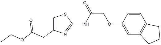 ethyl 2-(2-(2-((2,3-dihydro-1H-inden-5-yl)oxy)acetamido)thiazol-4-yl)acetate Struktur