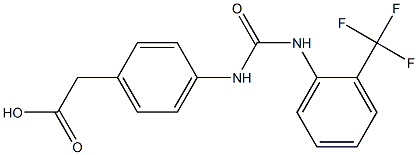 2-(4-(3-(2-(trifluoromethyl)phenyl)ureido)phenyl)acetic acid Struktur