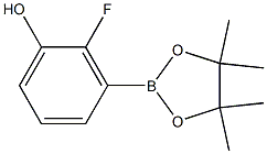 2-fluoro-3-(4,4,5,5-tetramethyl-1,3,2-dioxaborolan-2-yl)phenol Struktur