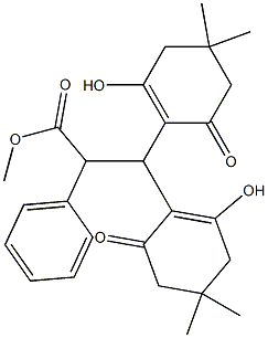 METHYL 3,3-BIS(4,4-DIMETHYL-2-HYDROXY-6-OXO-1-CYCLOHEXENYL)-2-PHENYLPROPIONATE Struktur