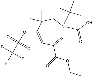 (2E,4E)-1-tert-butyl 3-ethyl 6,6-dimethyl-5-(trifluoromethylsulfonyloxy)-1H-azepine-1,3(6H,7H)-dicarboxylate Struktur