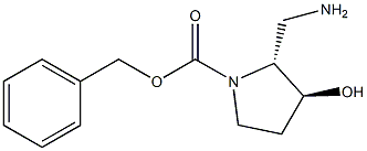 (2R,3S)-benzyl 2-(aminomethyl)-3-hydroxypyrrolidine-1-carboxylate Struktur