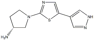 (R)-1-(5-(1H-pyrazol-4-yl)thiazol-2-yl)pyrrolidin-3-amine Struktur