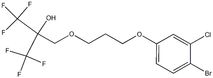 2-((3-(4-bromo-3-chlorophenoxy)propoxy)methyl)-1,1,1,3,3,3-hexafluoropropan-2-ol Struktur