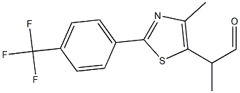 2-(4-methyl-2-(4-(trifluoromethyl)phenyl)thiazol-5-yl)propanal Struktur