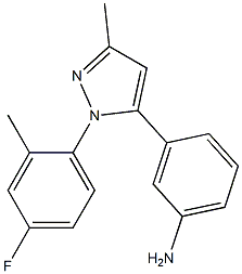 3-(1-(4-fluoro-2-methylphenyl)-3-methyl-1H-pyrazol-5-yl)aniline Struktur