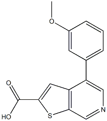 4-(3-methoxyphenyl)thieno[2,3-c]pyridine-2-carboxylic acid Struktur