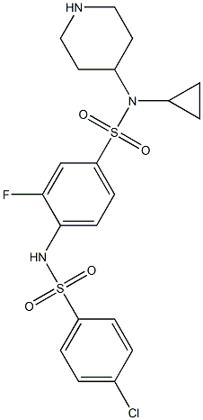 4-(4-chlorophenylsulfonamido)-N-cyclopropyl-3-fluoro-N-(piperidin-4-yl)benzenesulfonamide Struktur