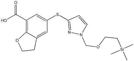 5-(1-((2-(trimethylsilyl)ethoxy)methyl)-1H-pyrazol-3-ylthio)-2,3-dihydrobenzofuran-7-carboxylic acid