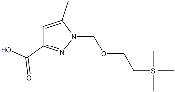 5-methyl-1-((2-(trimethylsilyl)ethoxy)methyl)-1H-pyrazole-3-carboxylic acid Struktur