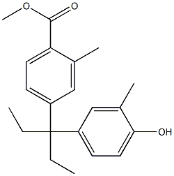 methyl 4-(3-(4-hydroxy-3-methylphenyl)pentan-3-yl)-2-methylbenzoate Struktur