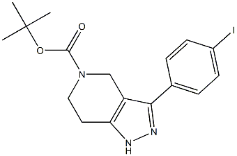 tert-butyl 3-(4-iodophenyl)-6,7-dihydro-1H-pyrazolo[4,3-c]pyridine-5(4H)-carboxylate Struktur