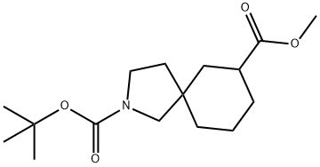 2-tert-butyl 7-methyl 2-azaspiro[4.5]decane-2,7-dicarboxylate Struktur