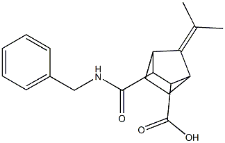 3-(benzylcarbamoyl)-7-(propan-2-ylidene)bicyclo[2.2.1]heptane-2-carboxylic acid Struktur