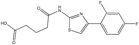 5-((4-(2,4-difluorophenyl)thiazol-2-yl)amino)-5-oxopentanoic acid Struktur