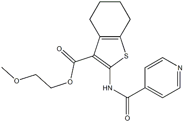 2-methoxyethyl 2-(isonicotinamido)-4,5,6,7-tetrahydrobenzo[b]thiophene-3-carboxylate Struktur