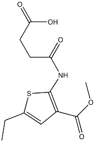 4-((5-ethyl-3-(methoxycarbonyl)thiophen-2-yl)amino)-4-oxobutanoic acid Struktur