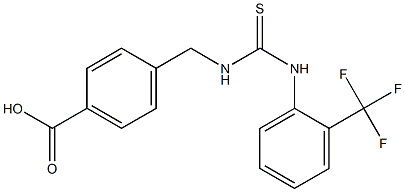 4-((3-(2-(trifluoromethyl)phenyl)thioureido)methyl)benzoic acid Struktur