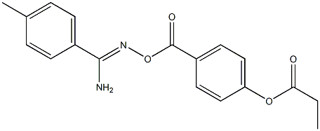 4-((((amino(p-tolyl)methylene)amino)oxy)carbonyl)phenyl propionate Struktur