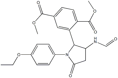 dimethyl 2-(1-(4-ethoxyphenyl)-5-oxopyrrolidine-3-carboxamido)terephthalate Struktur