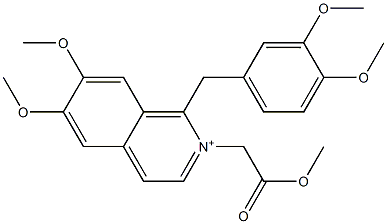 1-(3,4-dimethoxybenzyl)-6,7-dimethoxy-2-(2-methoxy-2-oxoethyl)isoquinolin-2-ium Struktur