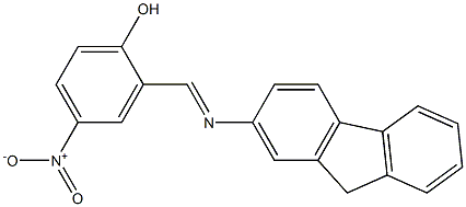 (E)-2-(((9H-fluoren-2-yl)imino)methyl)-4-nitrophenol Struktur