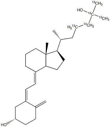 25-Hydroxyvitamin-D3-[23,24,25,26,27-13C5] Struktur