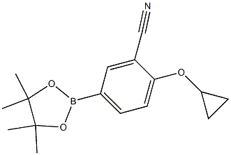 2-cyclopropoxy-5-(4,4,5,5-tetramethyl-1,3,2-dioxaborolan-2-yl)benzonitrile Struktur