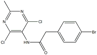 2-(4-bromophenyl)-N-(4,6-dichloro-2-methylpyrimidin-5-yl)acetamide Struktur