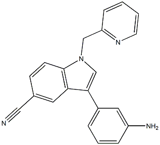 3-(3-aminophenyl)-1-(pyridin-2-ylmethyl)-1H-indole-5-carbonitrile Struktur