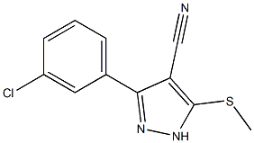 3-(3-chlorophenyl)-5-(methylthio)-1H-pyrazole-4-carbonitrile Struktur