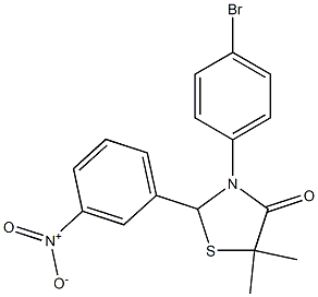 3-(4-bromophenyl)-5,5-dimethyl-2-(3-nitrophenyl)thiazolidin-4-one Struktur