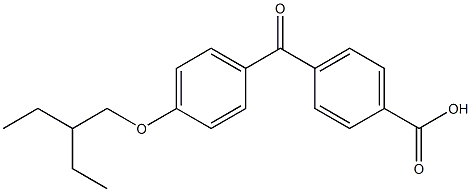 4-(4-(2-ethylbutoxy)benzoyl)benzoic acid Struktur