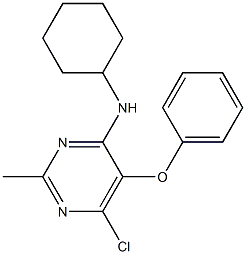 6-chloro-N-cyclohexyl-2-methyl-5-phenoxypyrimidin-4-amine Struktur