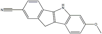 7-methoxy-5,10-dihydroindeno[1,2-b]indole-2-carbonitrile Struktur