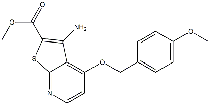 methyl 3-amino-4-(4-methoxybenzyloxy)thieno[2,3-b]pyridine-2-carboxylate Struktur