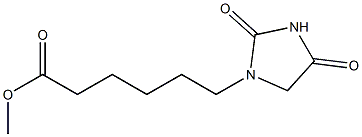 methyl 6-(2,4-dioxoimidazolidin-1-yl)hexanoate Struktur