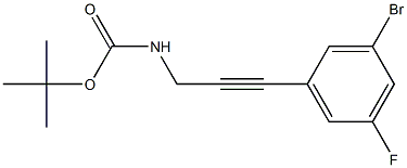 tert-butyl 3-(3-bromo-5-fluorophenyl)prop-2-ynylcarbamate Struktur