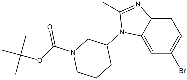 tert-butyl 3-(6-bromo-2-methyl-1H-benzo[d]imidazol-1-yl)piperidine-1-carboxylate Struktur