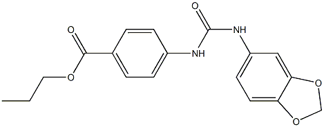 propyl 4-(3-(benzo[d][1,3]dioxol-5-yl)ureido)benzoate Struktur