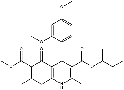 3-sec-butyl 6-methyl 4-(2,4-dimethoxyphenyl)-2,7-dimethyl-5-oxo-1,4,5,6,7,8-hexahydroquinoline-3,6-dicarboxylate Struktur