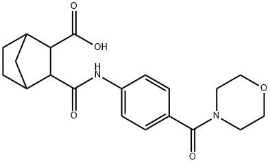 3-((4-(morpholine-4-carbonyl)phenyl)carbamoyl)bicyclo[2.2.1]heptane-2-carboxylic acid Struktur