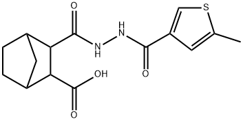 3-(2-(5-methylthiophene-3-carbonyl)hydrazinecarbonyl)bicyclo[2.2.1]heptane-2-carboxylic acid Struktur