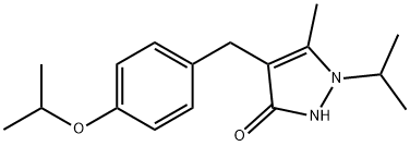 3H-Pyrazol-3-one, 1,2-dihydro-5-methyl-4-[[4-(1-methylethoxy)phenyl]methyl]-1-(1-methylethyl)-
 Struktur