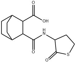 3-((2-oxotetrahydrothiophen-3-yl)carbamoyl)bicyclo[2.2.2]octane-2-carboxylic acid Struktur