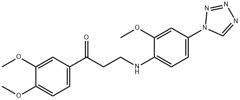 1-(3,4-dimethoxyphenyl)-3-[2-methoxy-4-(1H-tetraazol-1-yl)anilino]-1-propanone Struktur